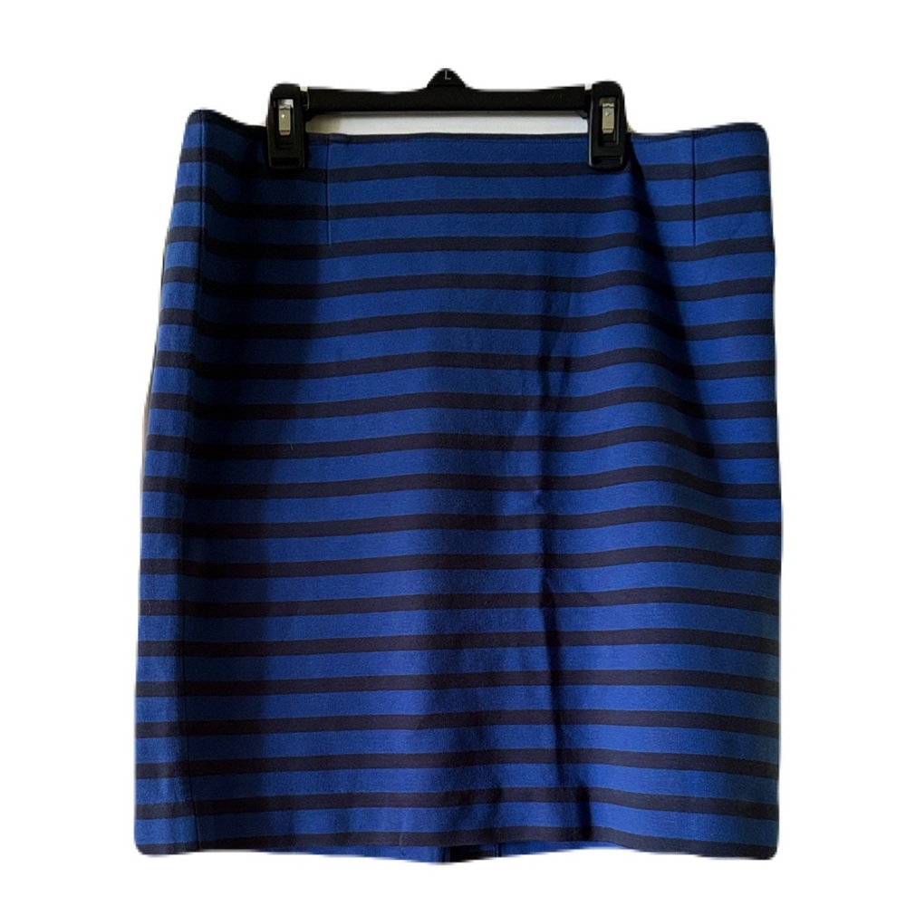 L.L. Bean Signature cotton blend Blue and Black Pencil Skirt Sz 14